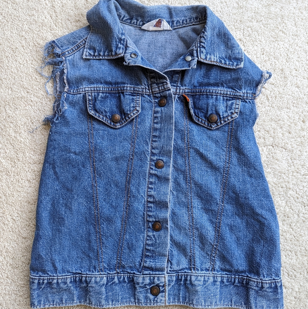 60s Vintage Levi's Blue Jeans Vest Size Small